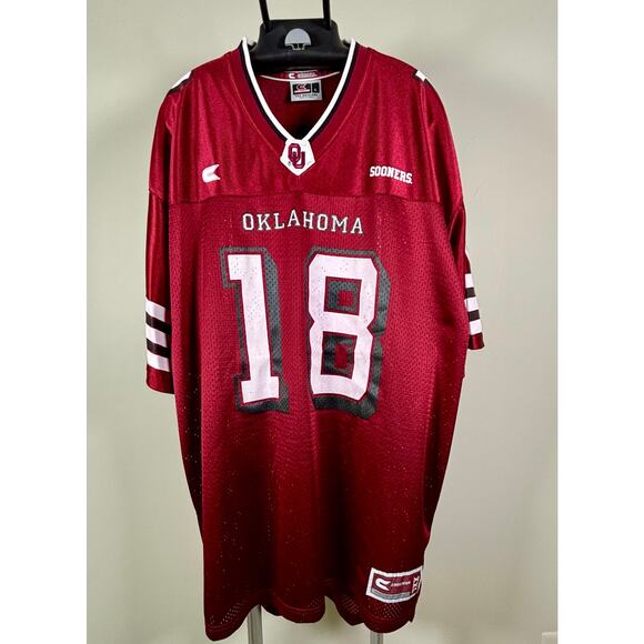 Colosseum Athletics Oklahoma Sooners Football Jersey #18 Men's Size 2XL (XXL) - Picture 1 of 8